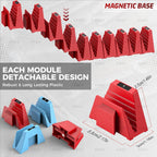 48PCS Magnetic Modular Wrench Organizers for Tool Drawers - Red & Blue - Wrench Rack with Metric & SAE Labels, Customizable Magnet Tool Storage Holder for Tool Box Organization