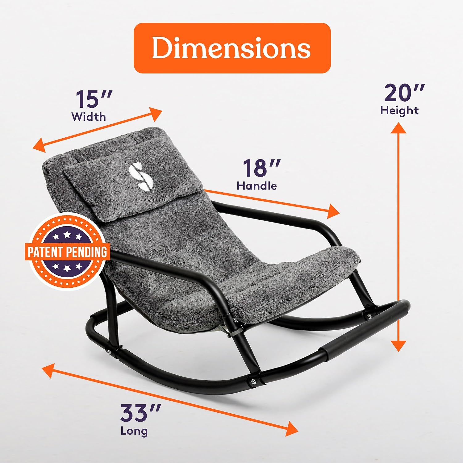 Special Supplies Sensory Boucle Rocking Chair for Kids - Comfortable Kids Rocker- Versatile Floor Chair with Soft Fabric and Stability for Playroom, Bedroom, or Nursery (Ages 3+) - Charcoal