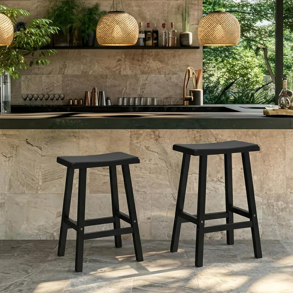 EFU Outdoor Bar Stools Set of 2,All-Weather Patio Stools & Bar Chairs, He...