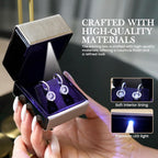 Novel Box Square Shaped Gold Earring Box With LED Light 2.25X2X2.5 Inches - Jewelry Earrings Case Best for Jewelry Displays - Gift Box for Mother's Day, Engagement, Anniversary & more Happy Occasions