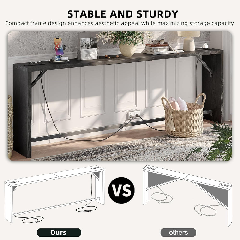 TIQLAB Sofa Table, 79''L x 9.1''W (1.2'' Thickness) L...