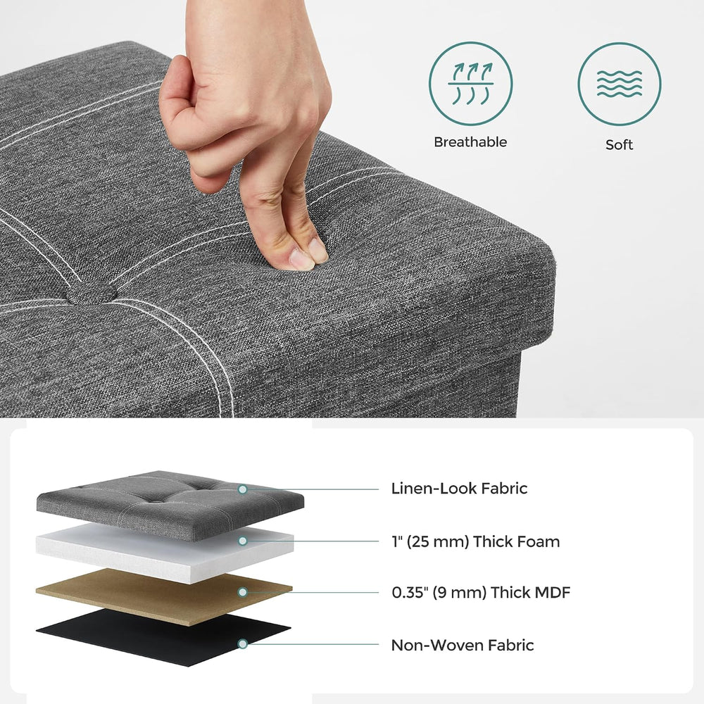 SONGMICS Mazie Collection - 43 Inches Ottoman Storage Bench, 35 Gal. Folding ...