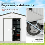 Outsunny 11' x 9' Outdoor Storage Shed, Garden Tool Metal Shed with Foundation Kit, Double Lockable Door, Air Vents and Sloping Roof, for Backyard, Patio, Lawn, Silver