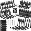 Garage Hooks with Anti-Slip Coating,Heavy Duty Wall Mount Storage Hooks for Hanging Bike,Hose,Ladder,Yard,Garden Tools (42 Pack Black)