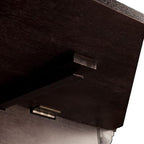 SEI FURNITURE Grantham Faux Stone Corner Electric Media Fireplace, Ebony Finish.