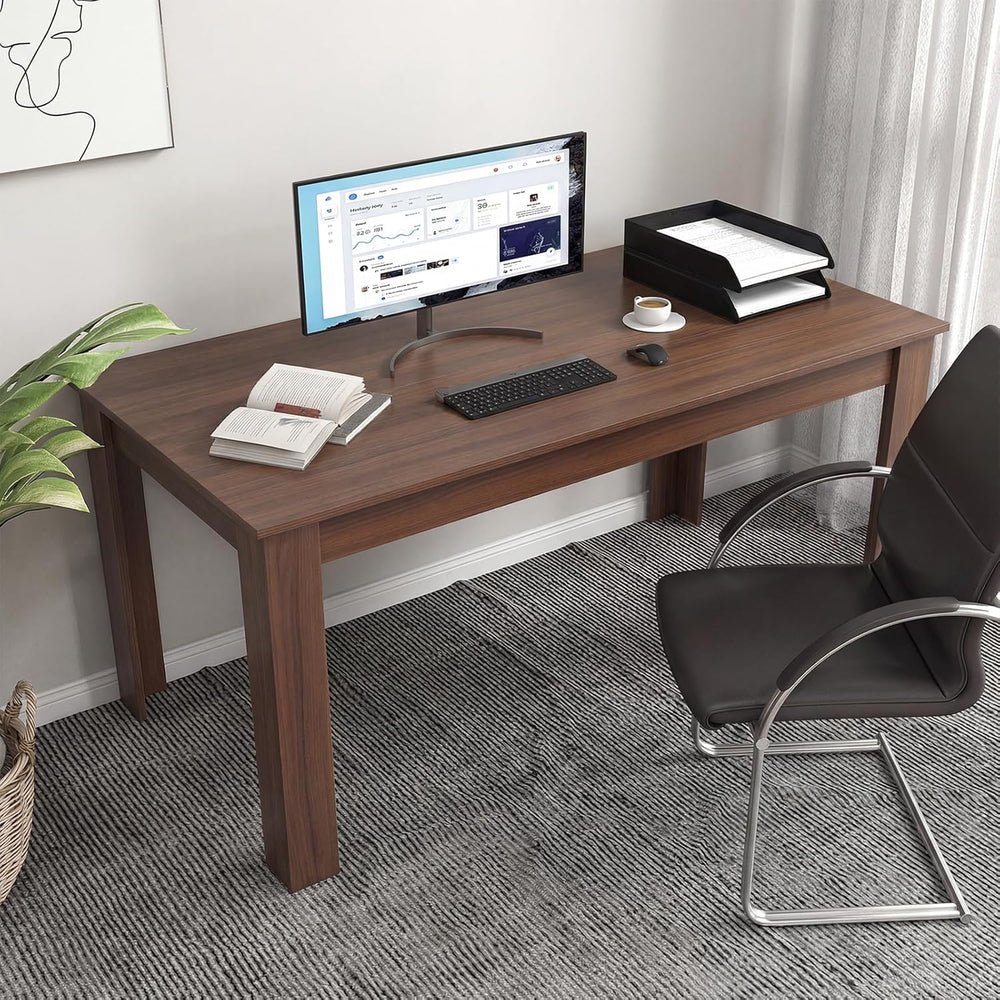 COSTWAY Dining Table for 4-6 People, 63” Rectangular Dining Room Table, Farmh...