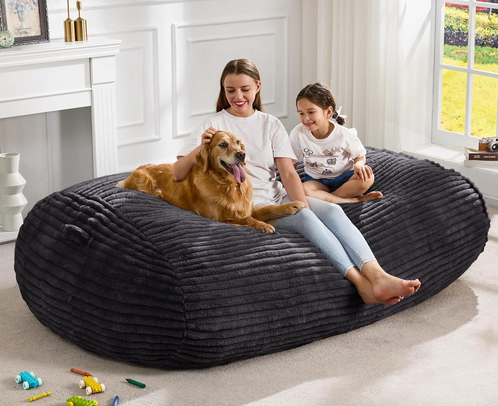 Hobestluk 6FT Bean Bag Chairs Adult Bean Bag with Portable Handle Comfy Large...