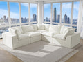 Oversized V Shaped Sectional Couches for Living Room丨5 Seater White Sectional Couch Chenille Fabric