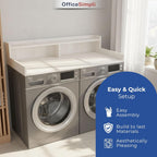 OfficeSimpli Washer Dryer Countertop with Shelf - 27.5 x 54 Inch - Made in USA Laundry Countertop Over Washer and Dryer with Non-Slip Pads, Storage Shelf, Laundry Topper Organizer, Rustic Oak