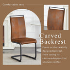 Baysitone Modern Dining Chairs Set of 4, Side Dining Room Chairs, High Back Kitchen Chairs with Suede Fabric Padded Seat for Dining Room,Kitchen, Living Room Brown
