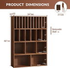 IOTXY DIY Modular Cube Bookcase - CubeXY Customizable Stackable Expandable Combination Set, 23-Cube Open Bookshelf for Books, Fabric Storage Bin, and Vinyl Record Organizer, Walnut