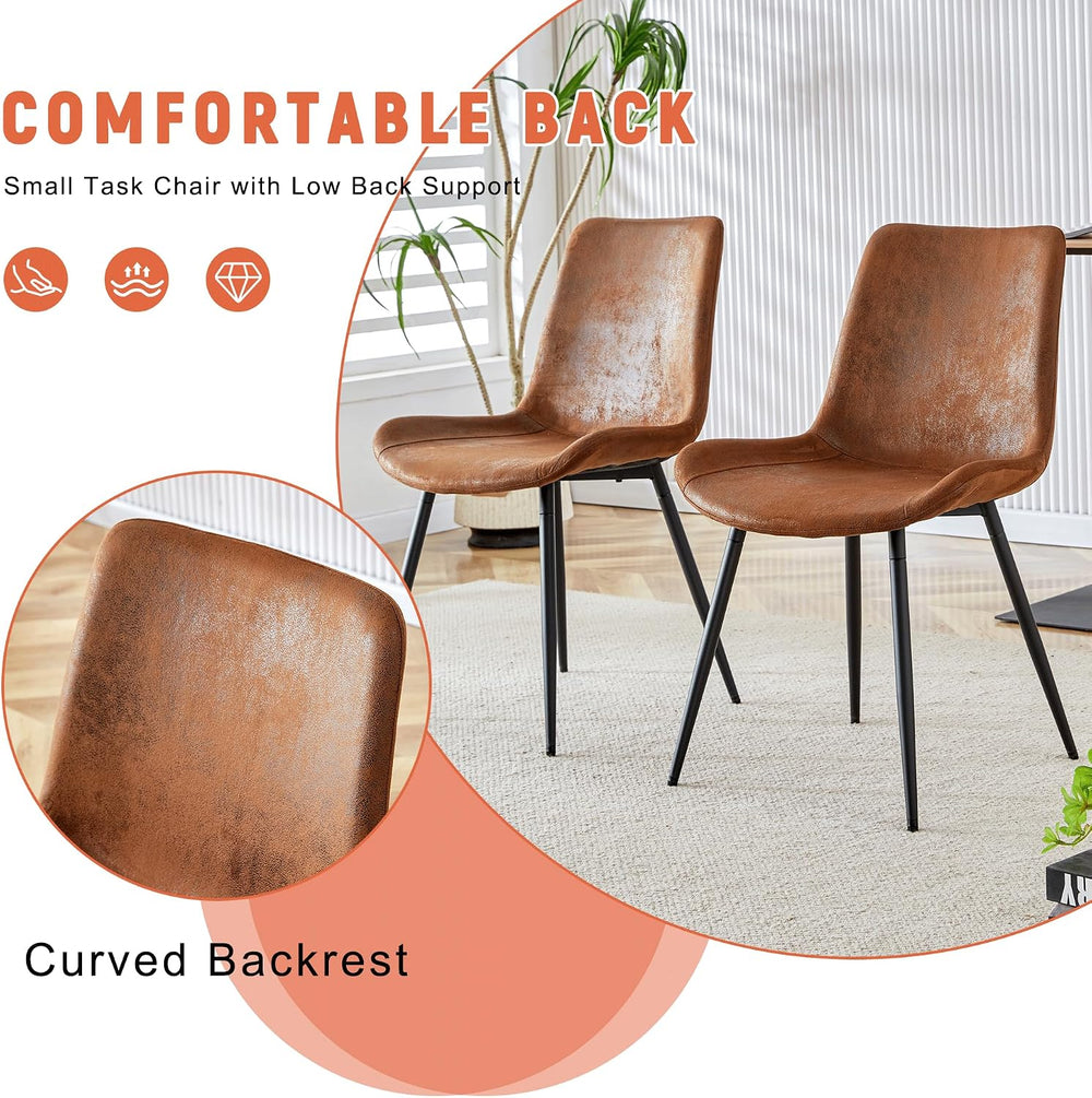 AZmac Round Dining Table Set for 4, Wooden Round Table 5-Piece with Modern Fa...