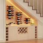 Hoctieon 6 Tier Wall Mount Wine Rack, Wall Mounted Wine Bottle Racks for Display and Storage, Hanging Bottle Holder for Living Room, Dining Room, Bar, Wine Cellar, Black