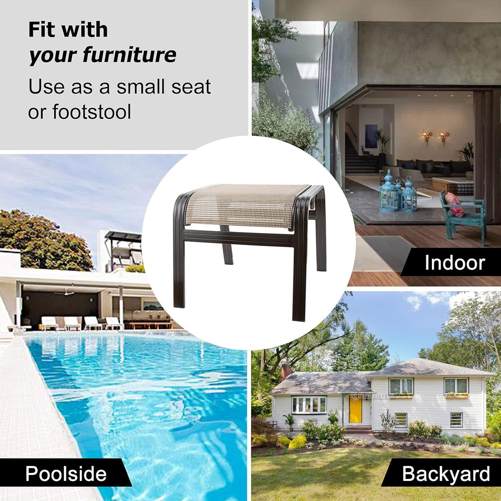Outdoor Footstools Metal Patio Chairs Outdoor Ottoman Furniture Outside Footr...