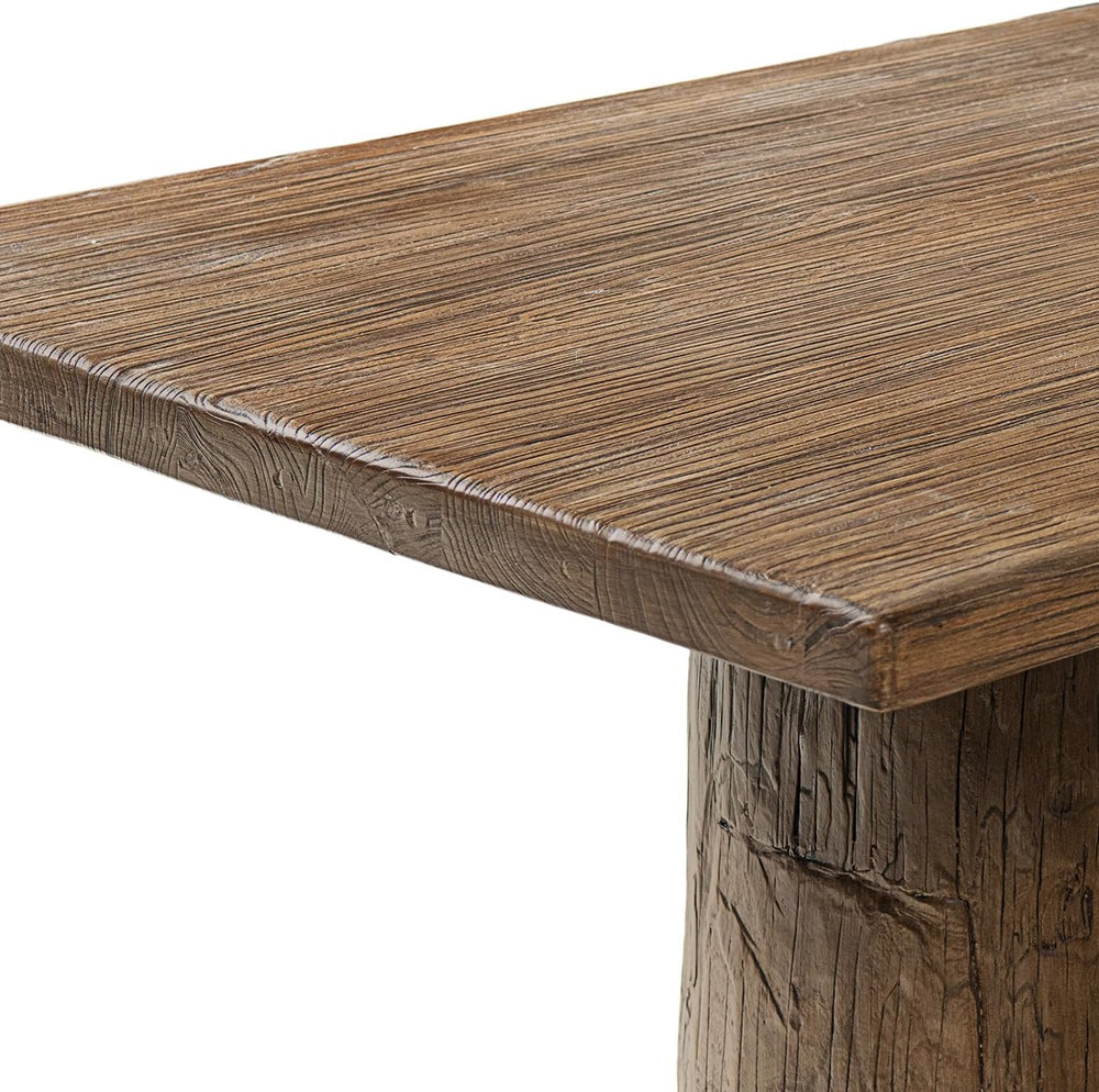 Jennifer Taylor Home Arbor 84" Solid Reclaimed Elm Double Pedestal 8-Per...