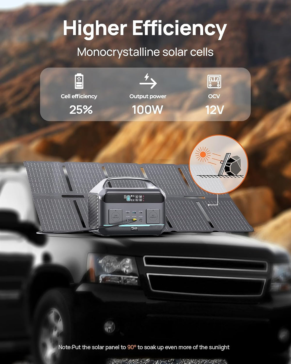 DaranEner 600W 576Wh Portable Power Station with 100W Foldable Solar Panel, P...