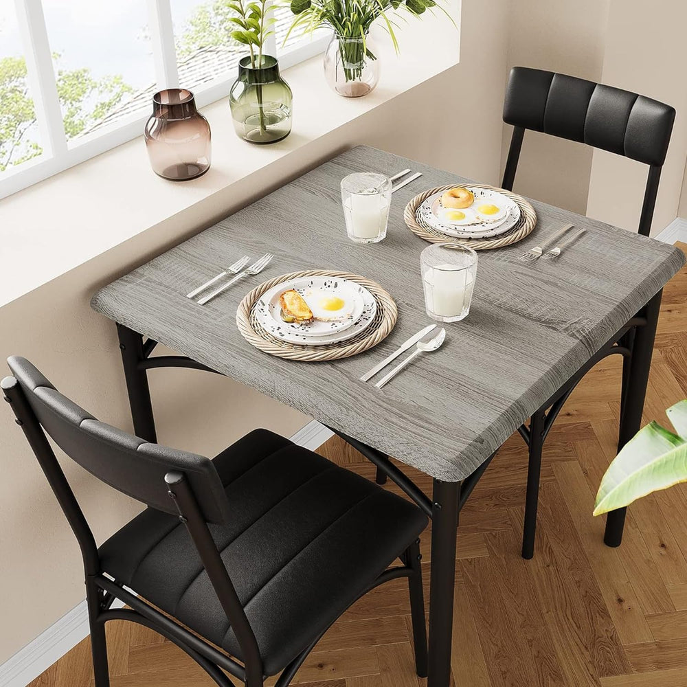 GAOMON Dining Table Set for 2, Kitchen Table and Chairs for 2 with Upholstere...