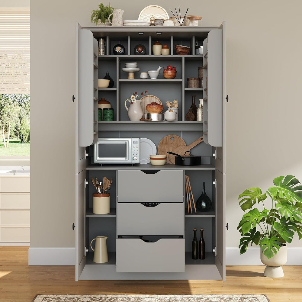 Virubi 42.3x20.0x70.9 inch Freestanding Kitchen Pantry Cabinet, Tall Storage ...