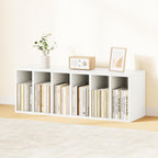 IOTXY DIY Modular Cube Bookcase - CubeXY Customizable Stackable Expandable Basic Shelving Units, 6-Cube Wooden Open Bookshelf with Removable Shelves for Books Organizer, White