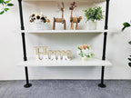 Ladder Pipe Shelves, Wall Mounted Industrial Shelves for Living Room Storage (White, 5 Tier - 10" D x 36" W x 70" H)