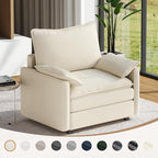 Vesgantti 40" Single Seat Sofa, Comfy Cloud Couch Deep Seat Upholstered Couch Chenille Modern Sofa with Armrest Pillow, Easy Assembly for Living Room, Bedroom and Apartment, Beige
