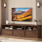 IDEALHOUSE 70 inch TV Stand for 80" TVs, Mid Century Modern Entertainment Center with Storage Drawer & Open Shelves, Wood Media Console Cabinet for Living Room/Bedroom, Vintage
