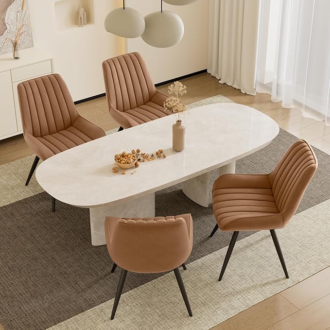 Dining Chairs Set of 2, Mid Century Modern Kitchen Chairs with Soft Cushion, ...