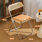 Portable Folding Cushioned Side Chair for Home Bedroom and Kitchen Comfortable and Compact 46 * 45 * 78cm(Original Color)
