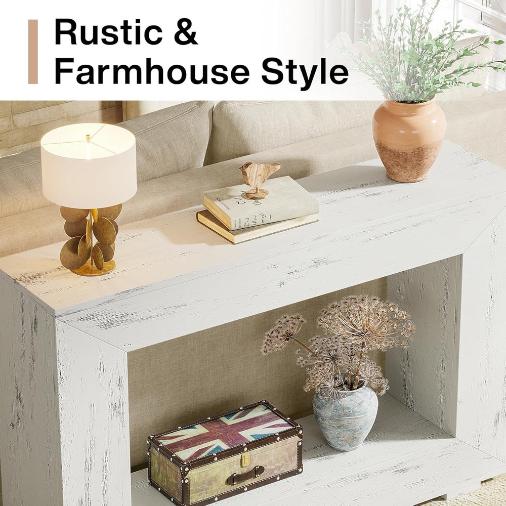 Tribesigns Farmhouse Console Table, 47 Inches Entryway Console Table with Sto...
