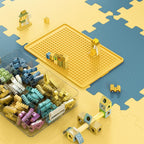 Toys Storage Organizer Bins for Lego, Stackable Toys Organizer, Lego Building Block Storage, Toy Storage Box with 24 Palace Grids, Plastic Stackable Organizer Bins (Yellow 1layer)