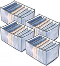 7 Grids Washable Wardrobe Clothes Organizer,Clothing Storage Bins,Drawer Organizer for Clothing,Drawer Dividers for Clothes, Mesh Separation Box for Underwear, Socks, Scarves, Jeans