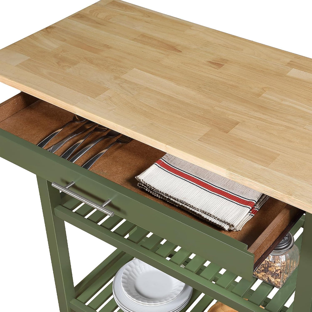 Convenience Concepts Designs2Go 3 Tier Butcher Block Kitchen Prep Island 40&q...