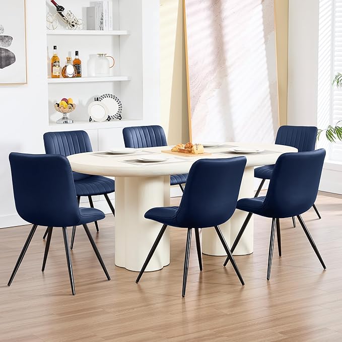 Dining Chairs, Modern Dining Chairs with Thick Cushions, PU Leather Upholster...