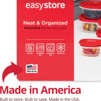 Rubbermaid EasyStore Square and Round Containers, 14-Piece Set, Food Storage Containers, Food Storage Containers with Lids
