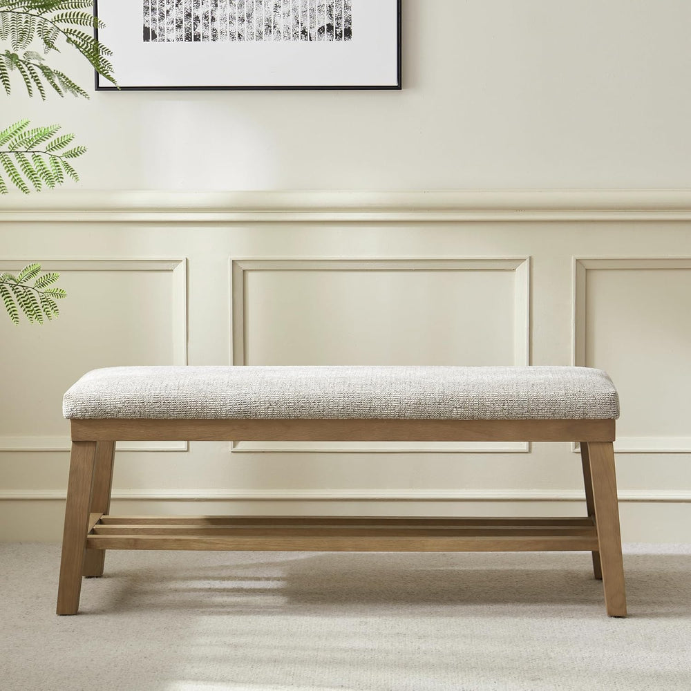VKNOW Entryway Bench, 44.4" Upholstered Shoe Storage Bench for Entryway ...