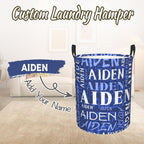 Custom Name Laundry Hamper, Personalized Laundry Baskets with Name for Boys Girls Women Men, Customized Collapsible Dirty Clothes Hamper Easy Storage Gifts for Bedroom Bathroom Living Room