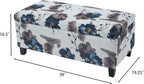 Christopher Knight Home Nesbit Living Room Ottoman with Storage, Entryway Fabric Upholstered Storage Ottoman Bench, Rectangular Sofa Foot Stool, Bedroom End of Bed Bench, Blue Flower+White