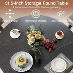 SoarFlash Kitchen Table and Chairs for 2, 31.5" Dining Table Set for 2 with Upholstered Chairs, 3 Piece Kitchen Table Set with Storage Shelf for Small Space, Apartment