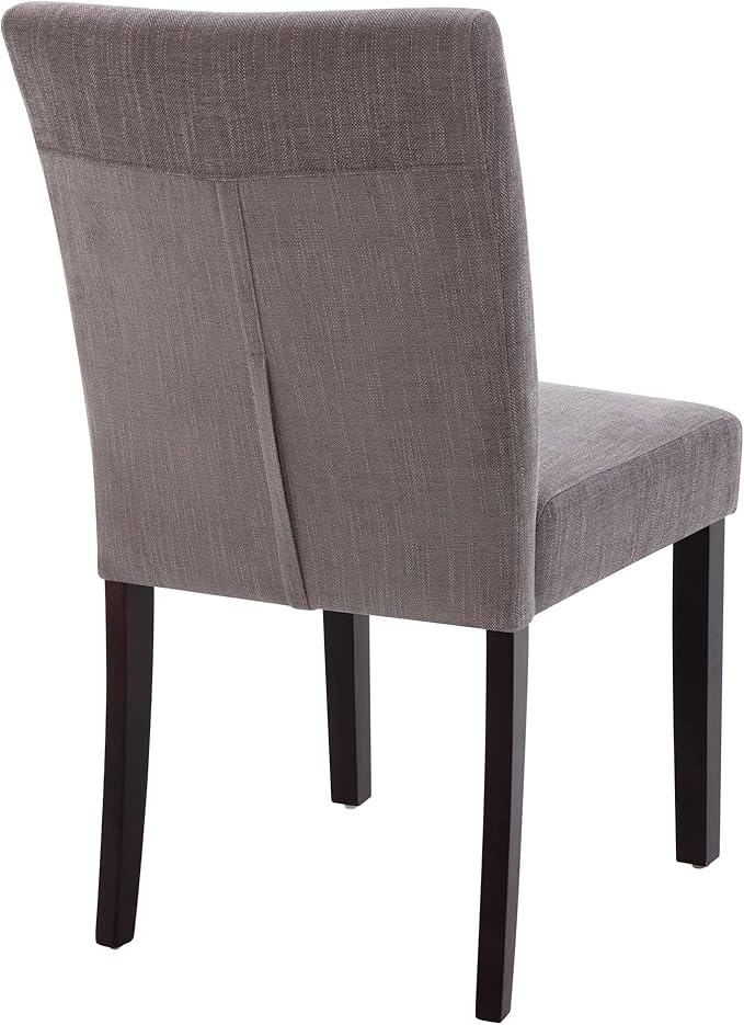 Watson & Whitely Upholstered Dining Chairs Set of 4, Fabric Armless Dining Room Chairs with Solid Wood Legs & Back Side Chair for Kitchen, Living Room, Restaurant, Dark Grey