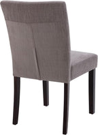 Watson & Whitely Upholstered Kitchen & Dining Room Chairs with Low Back, Performance Fabric Dining Chairs Set of 2, Modern Armless Dining Table Chairs with Solid Wood Legs, Dark Grey
