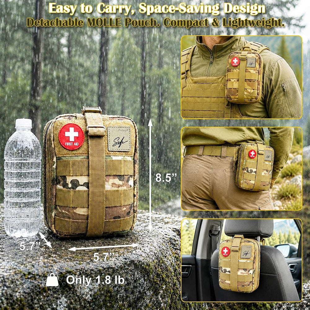 Survival Kit Tactical Emergency Kit, Portable IFAK MOLLE Survival Kit