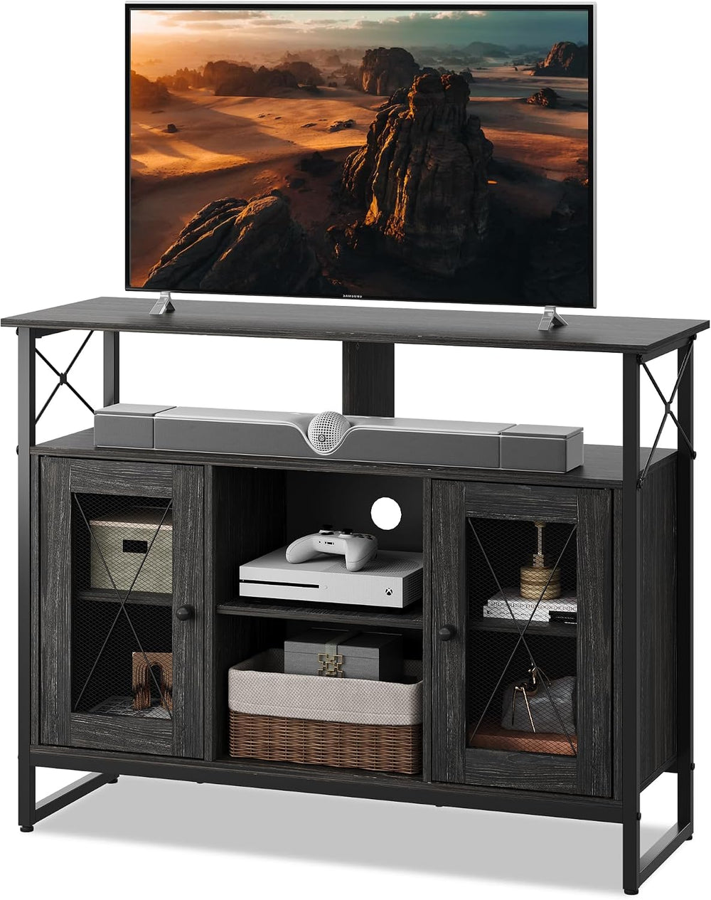 WLIVE TV Stand for 43 Inch TV, Small Entertainment Center with Storage Cabine...