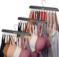 3 Pack Tank Top Hangers Space Saving, Bra Hangers for Closet Organizer, Bra Organizer for Closet, Space Saving Organizers and Storage for Dorm & Apartment for Tankto (Black)
