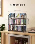 3-Tier CD Holder, CD Storage and Rack for Display, Storage Organizer with Display Top Shelf, Premium Holder Shelf for Home, Office and Kitchen Counter Organizer Rack, Holds 123 CDs