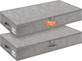 punemi Low Profile Under Bed Storage, 5 inches High Underbed Storage Containers With Sturdy Sidewalls & Bottom, Slim Under Couch Sofa Storage, Shallow Under Bed Organizer Clothes Storage Bins, 2Pack