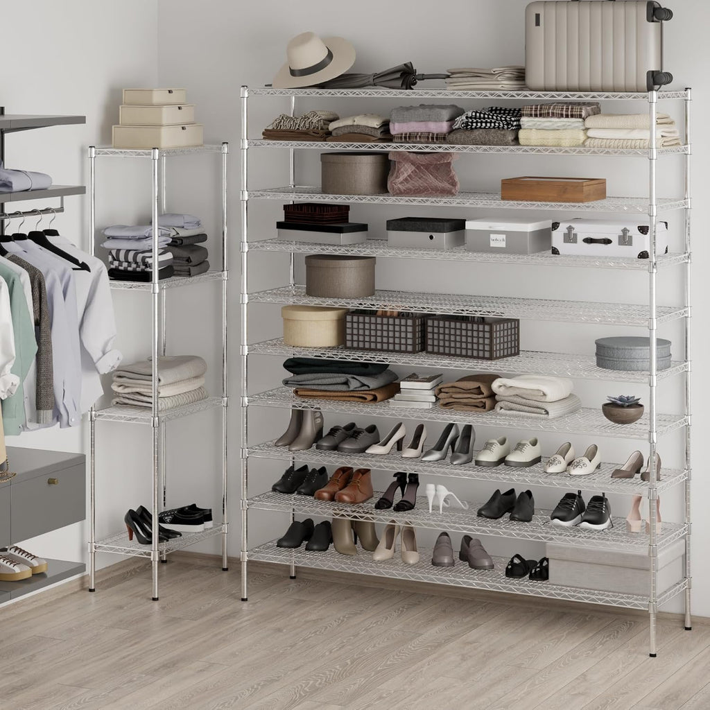 18" Deep x 72" Wide x 86" Height Wire Shelving Kit | 10-Tier | NSF Commercial Storage Rack Unit