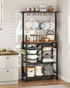 CHOEZON Pots and Pans Organizer Rack, Kitchen Bakers Rack, Multi-Tier Storage Shelf, Kitchen Island Table, Cooking Rack with Pots and Pans Storage, Rustic Brown and Black TPR60BF