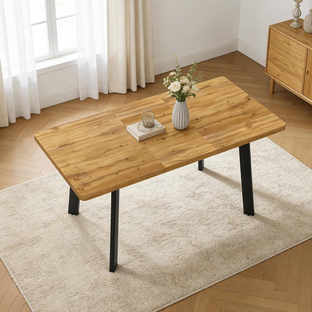 Extendable Dining Table for 4 to 8 People, 47.2" to 63" Modern Kitc...
