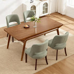 Dining Chairs Set of 4,Modern Dining Room Chairs with Thick Cushions,Upholstered Linen Fabric Kitchen Chairs for Kitchen Dining Room Green