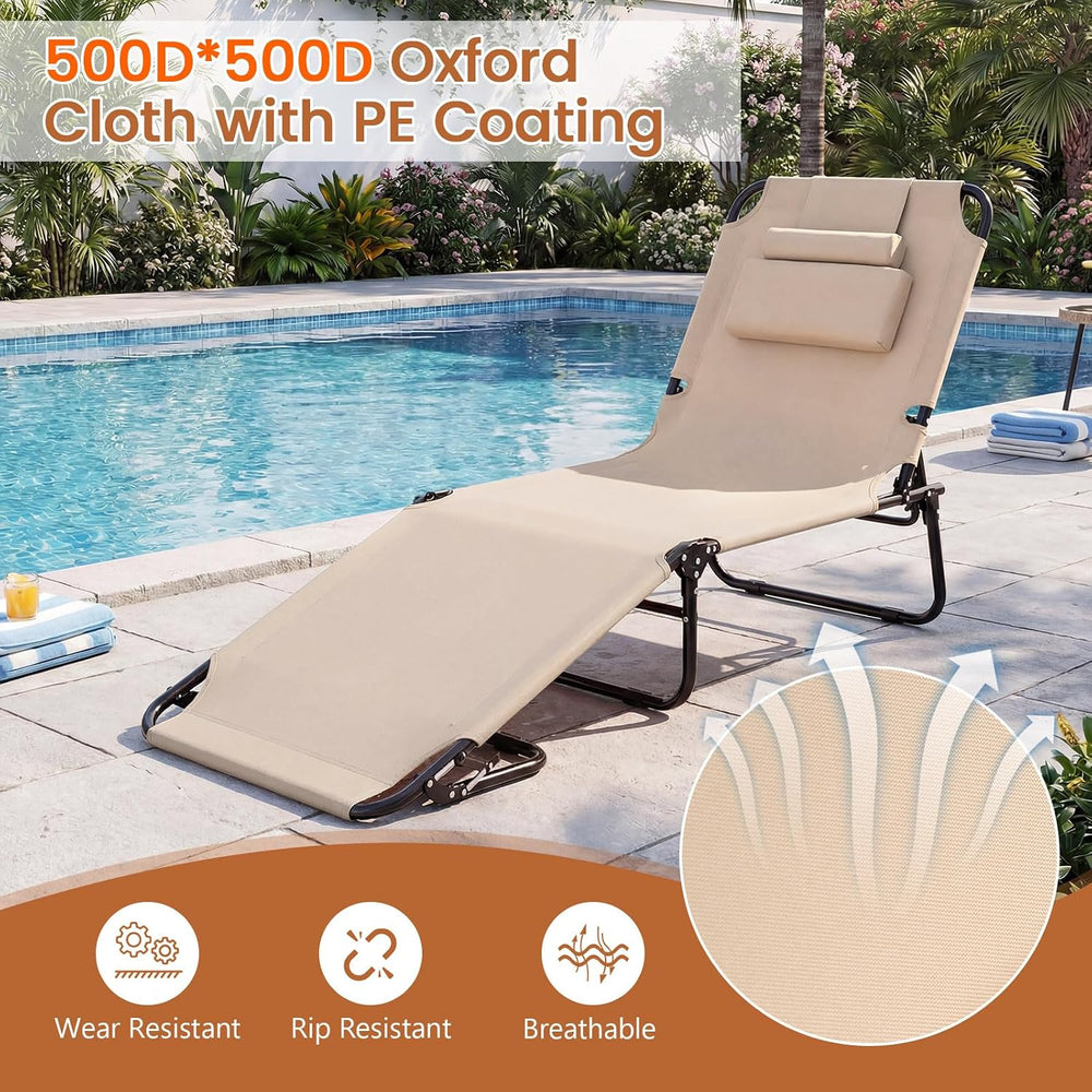 COSTWAY Tanning Chair with Face Hole, Pillows & Adjustable Backrest, Fold...